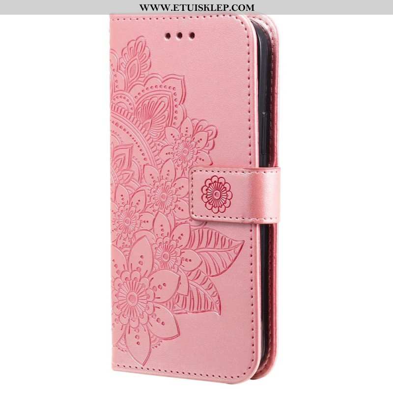 Etui Folio do Xiaomi Redmi Note 12 Pro z Łańcuch Mandala Kwiatowa Na Pasku